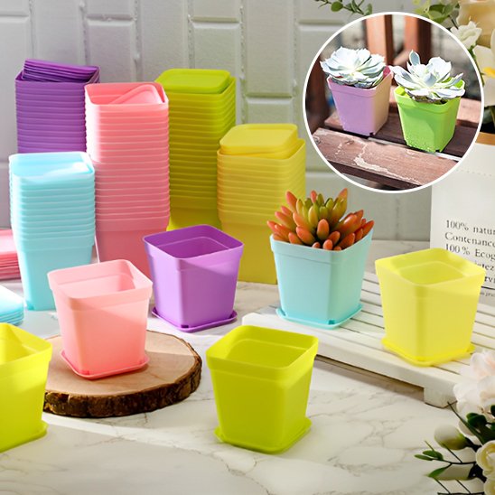 Pot de fleur explosion couleurs Squar'Pot