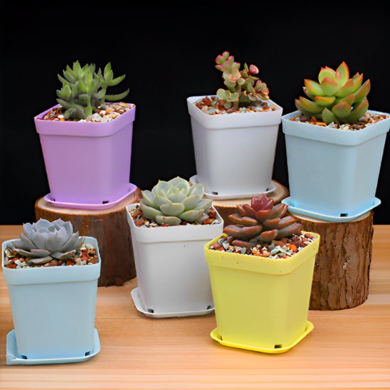 Pot de fleur fonctionnel avec soucoupe Squar'Pot