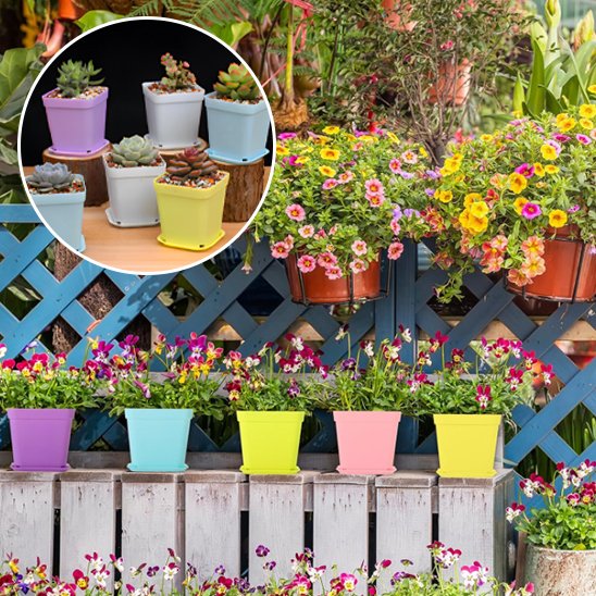 pot de fleur colore fonctionnel Squar'Pot